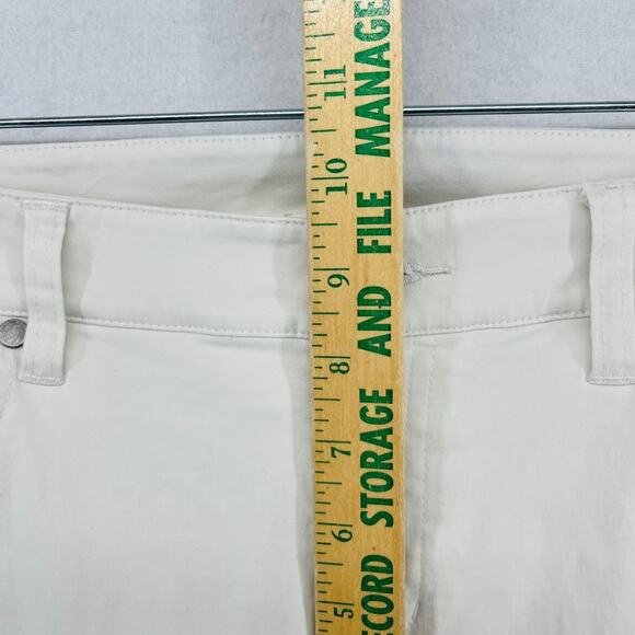 EILEEN FISHER Jeans 10 Organic Cotton Stretch Denim Slim Ankle Bone White - Picture 12 of 15